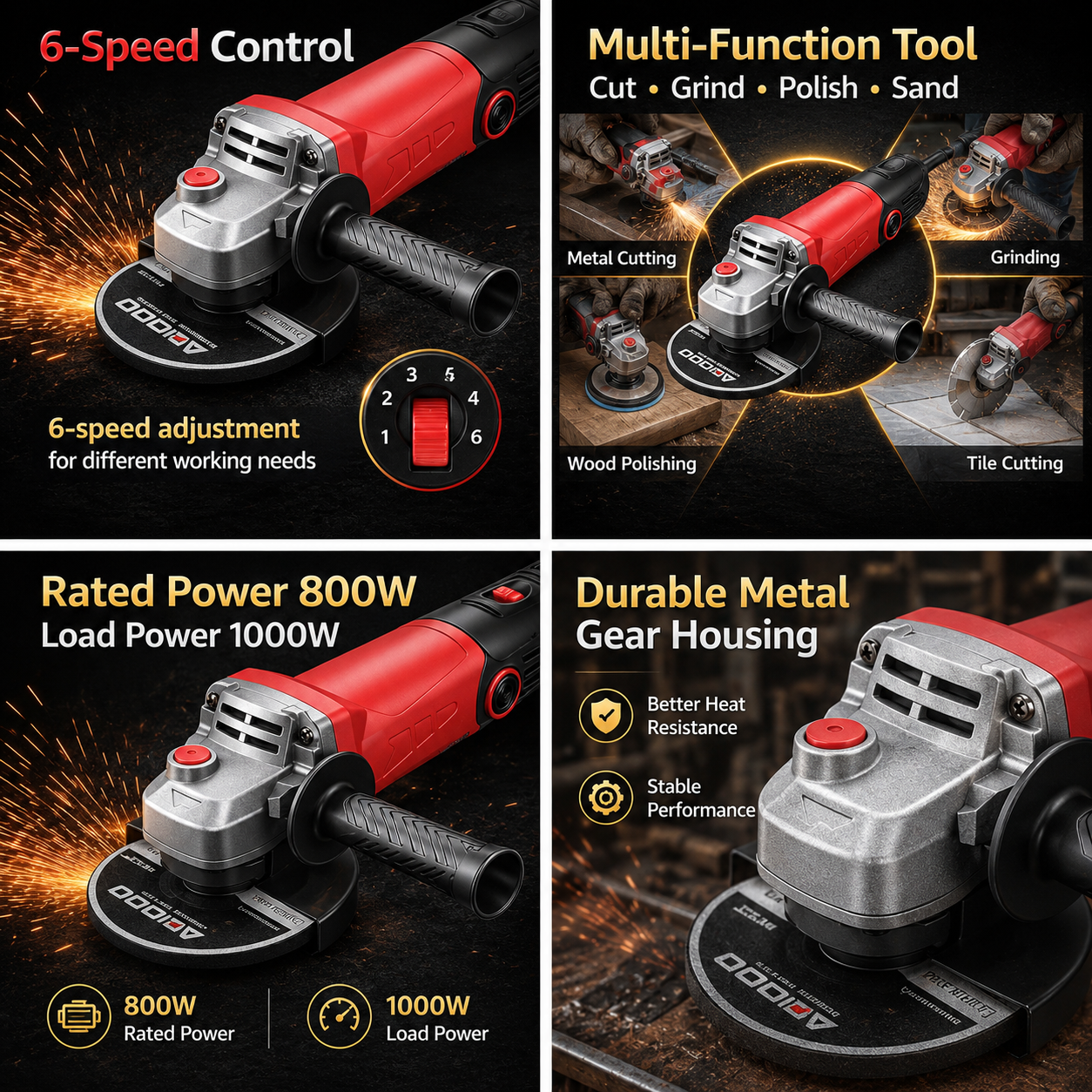 New Arrivals ​100 model 4-inch Household 4 Piece Set Angle Grinder Cutting Machine Engraving Machine Polishing Machine Sanding Machine