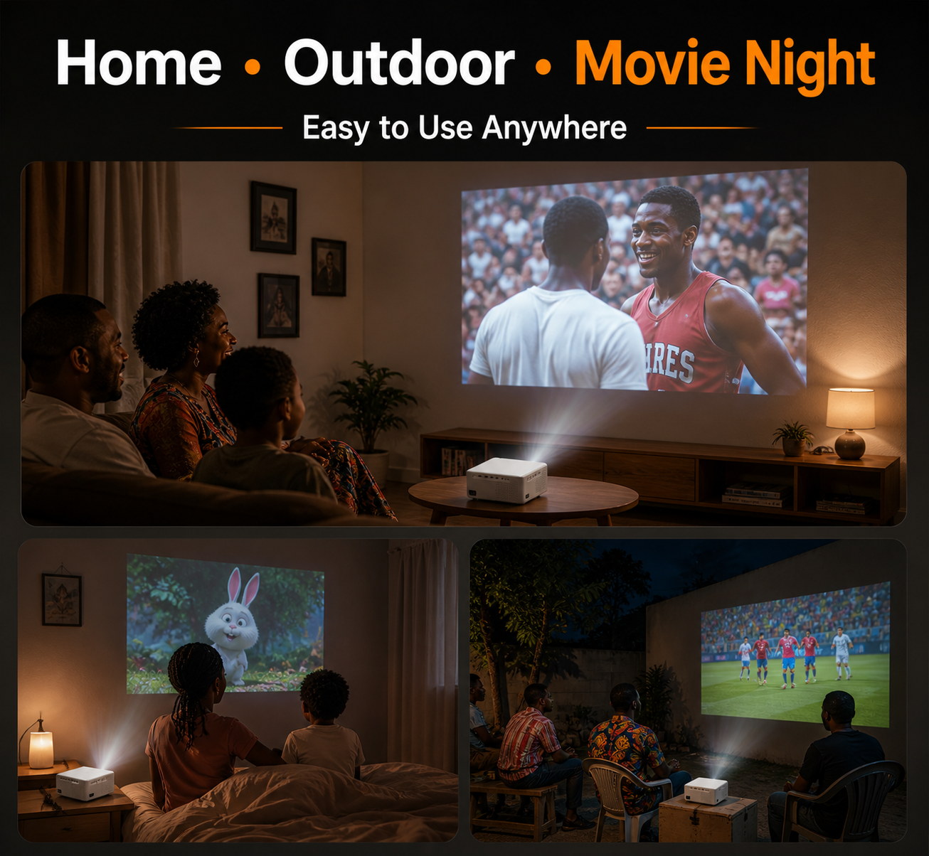 V318 The best-selling model in 2025 ,400 ANSI ,1080P 4K Portable,Autofocus,Android 11, WiFi 6 BT V5.0 Projector Home Theater Smart Projector Auto Keystone Movie Projector for OS Android TV stick