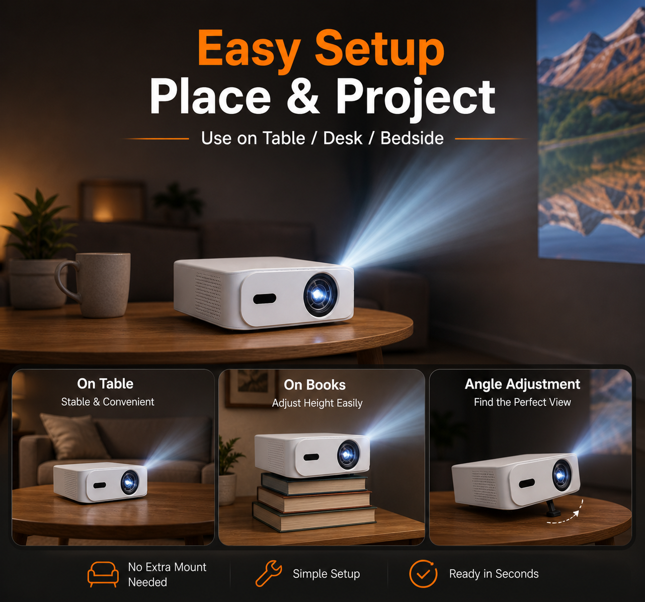 V318 The best-selling model in 2025 ,400 ANSI ,1080P 4K Portable,Autofocus,Android 11, WiFi 6 BT V5.0 Projector Home Theater Smart Projector Auto Keystone Movie Projector for OS Android TV stick