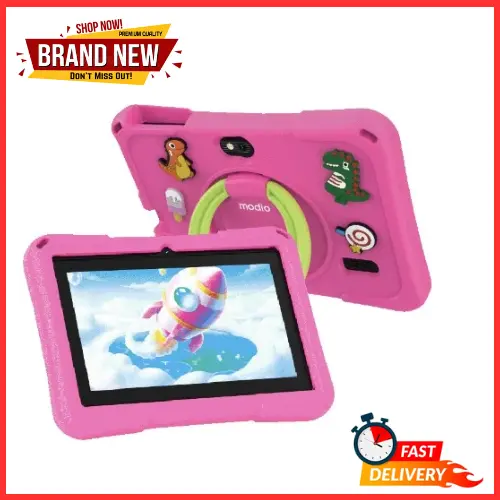 [NEW ARRIVAL] Modio M68 Kid's Tablet - 7" IPS LCD Screen, 6GB RAM+128GB ROM, 3000mAh Battery, 8MP Main & 5MP Selfie Cameras, WiFi, Parental Control, Preloaded Learning Apps, Proof Case - Tablets