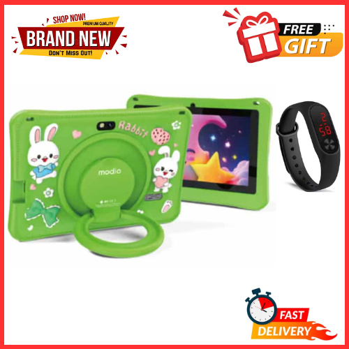 [NEW ARRIVAL] Modio M68 Kid's Tablet - 7" IPS LCD Screen, 6GB RAM+128GB ROM, 3000mAh Battery, 8MP Main & 5MP Selfie Cameras, WiFi, Parental Control, Preloaded Learning Apps, Proof Case - Tablets