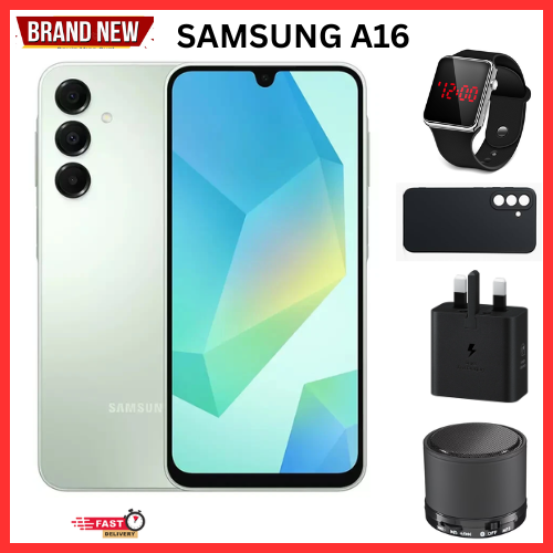 GENZ'S DISCOUNTS !!! BRAND NEW SAMSUNG GALAXY A16,  6.7'' HD+, 4GB RAM + 128GB ROM, DUAL SIM, 50MP, 5000mAh SMARTPHONES COMES WITH FREE GIFTS ( AIRPODS + SMART WATCH +POWERBANK ) FOR YOU