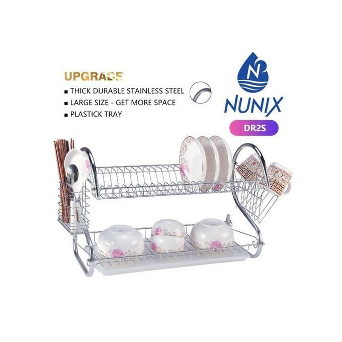 🍽️✨ Nunix 2 Tier Kitchen Stainless Utensil Storage / Dish Rack ✨🍽️
Keep your kitchen neat, organized, and modern with this strong Nunix 2 Tier Stainless Steel Dish Rack, designed for efficient dryin