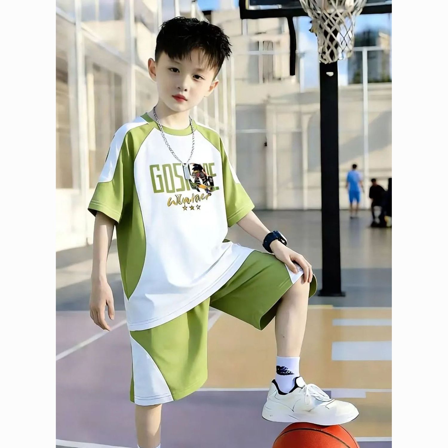 New Arrival Kids Boys Short Sleeve & Shorts Set Letter Print Casual Sports Outfit, Comfortable Breathable Boys Clothing Set