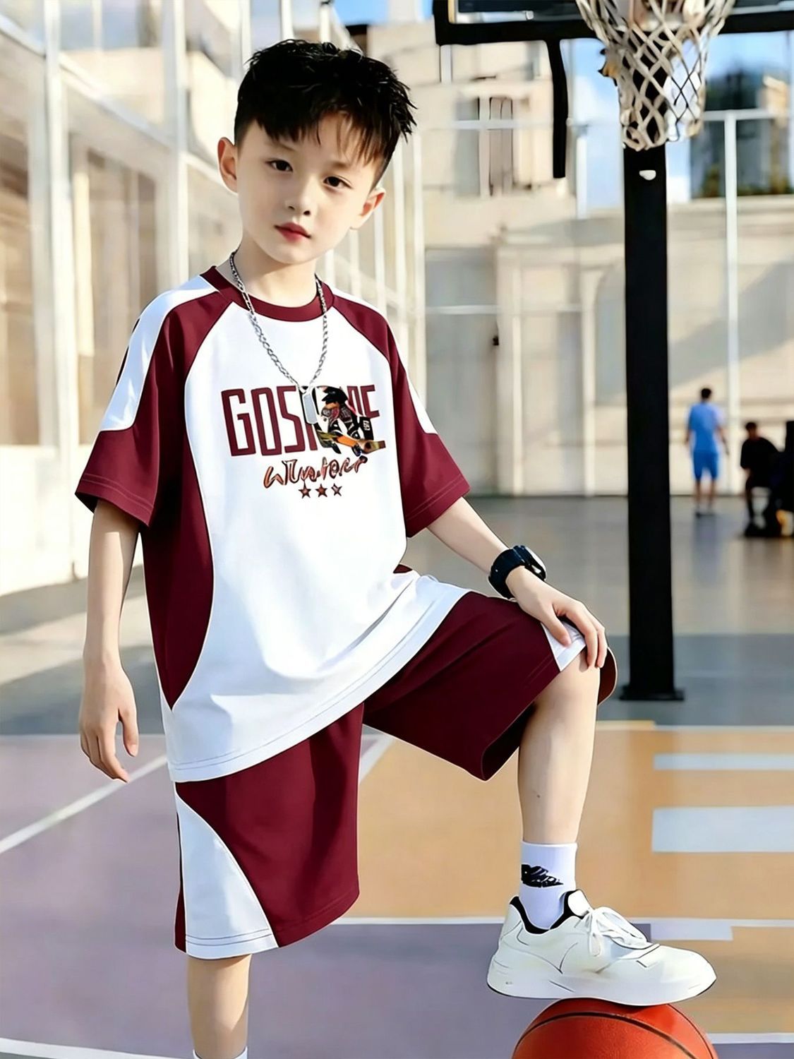 New Arrival Kids Boys Short Sleeve & Shorts Set Letter Print Casual Sports Outfit, Comfortable Breathable Boys Clothing Set