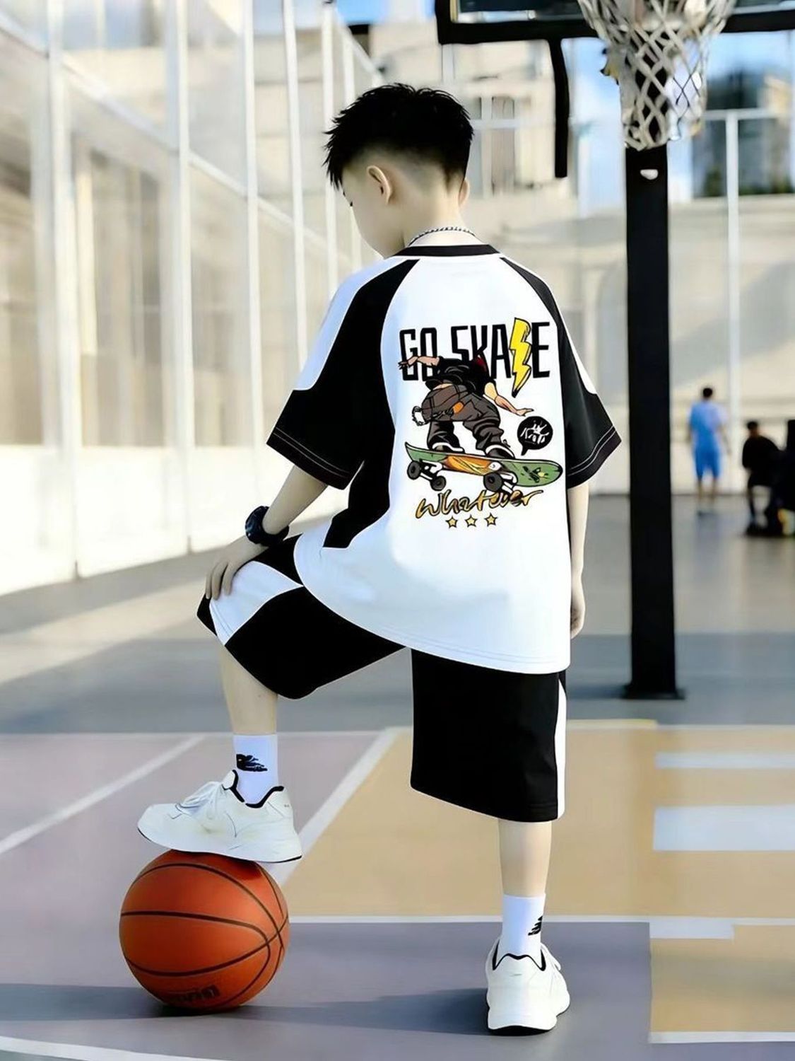 New Arrival Kids Boys Short Sleeve & Shorts Set Letter Print Casual Sports Outfit, Comfortable Breathable Boys Clothing Set