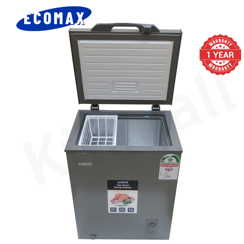 ECOMAX 60L Chest Freezer Portable Refrigerator Single Door Fridge Energy-saving Fast Cooling with Lock and Keys BD-60