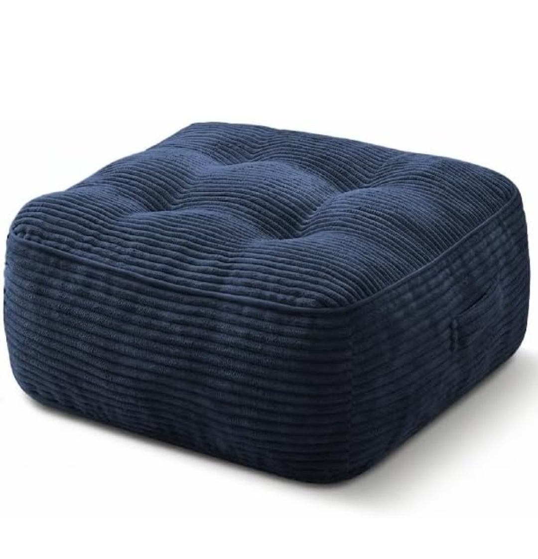 11" Thick Washable Floor Pillow for Adults, Yoga & Meditation Cushion with Handle, Square Large Pillows