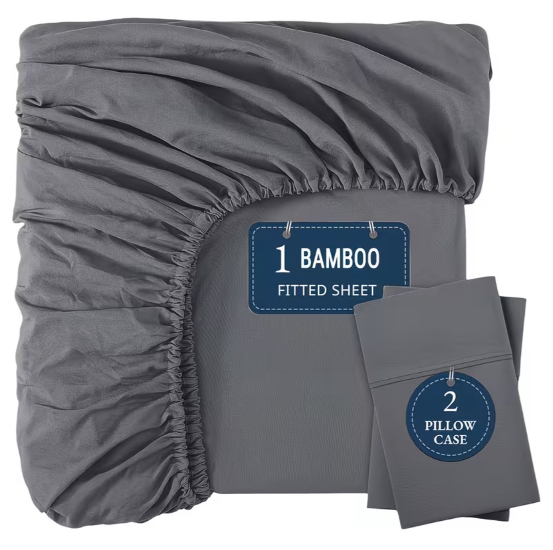 6x6 Pure Cotton Fitted Bedsheet Set with 2 Pillowcases – Soft & Breathable