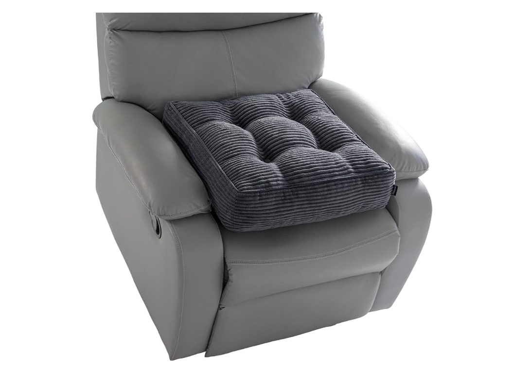 Tufted Corduroy Recliner Seat Cushion for Elderly, High Density Foam Large Square Seat Cushion for Recliner Chair, Floor Pillow, Office Chair, Car, No Pressure on Thighs, 20x20x4,