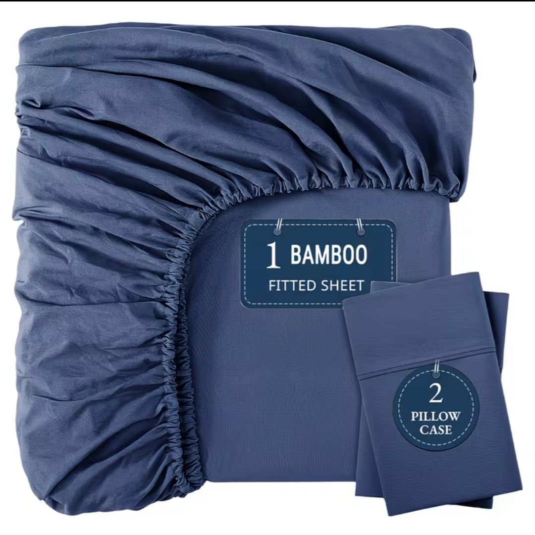 6x6 Pure Cotton Fitted Bedsheet Set with 2 Pillowcases – Soft & Breathable