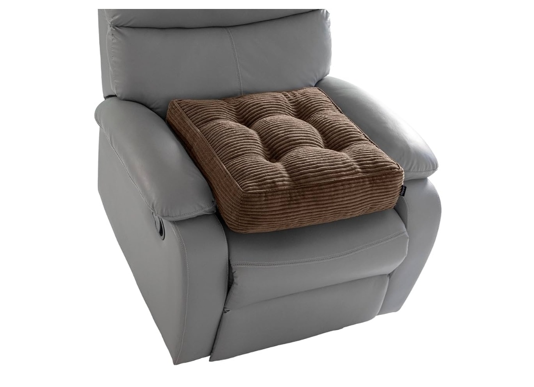 Tufted Corduroy Recliner Seat Cushion for Elderly, High Density Foam Large Square Seat Cushion for Recliner Chair, Floor Pillow, Office Chair, Car, No Pressure on Thighs, 20x20x4,