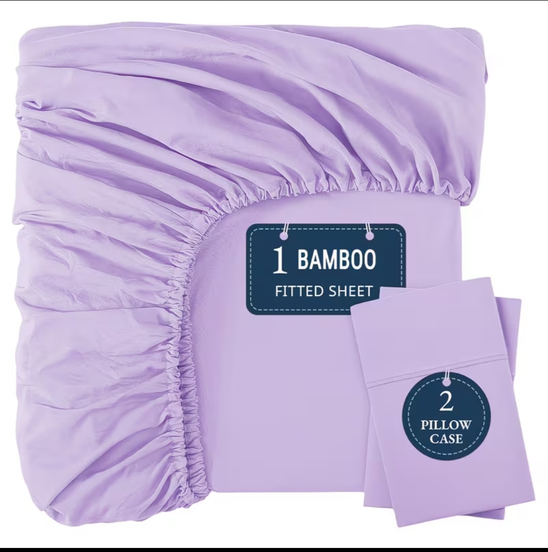 6x6 Pure Cotton Fitted Bedsheet Set with 2 Pillowcases – Soft & Breathable