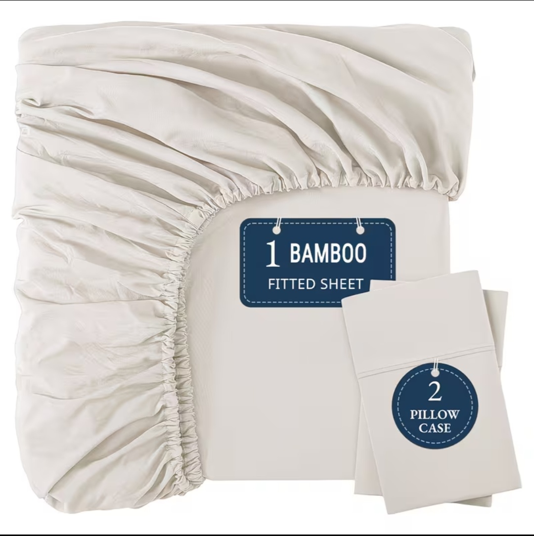 6x6 Pure Cotton Fitted Bedsheet Set with 2 Pillowcases – Soft & Breathable
