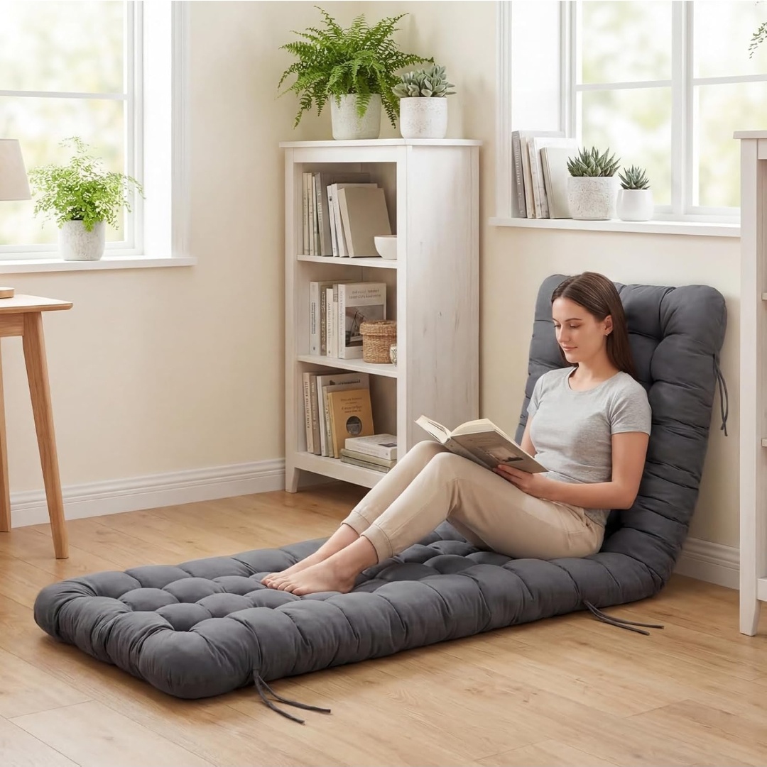 Long Floor Cushion Large Floor Cushion with Brushed Cotton 74.8 x 27.5 x 3.15 in Jumbo Lounger Pillow for Outdoor Indoor Bay Window Meditation Yoga Reading Sleeping