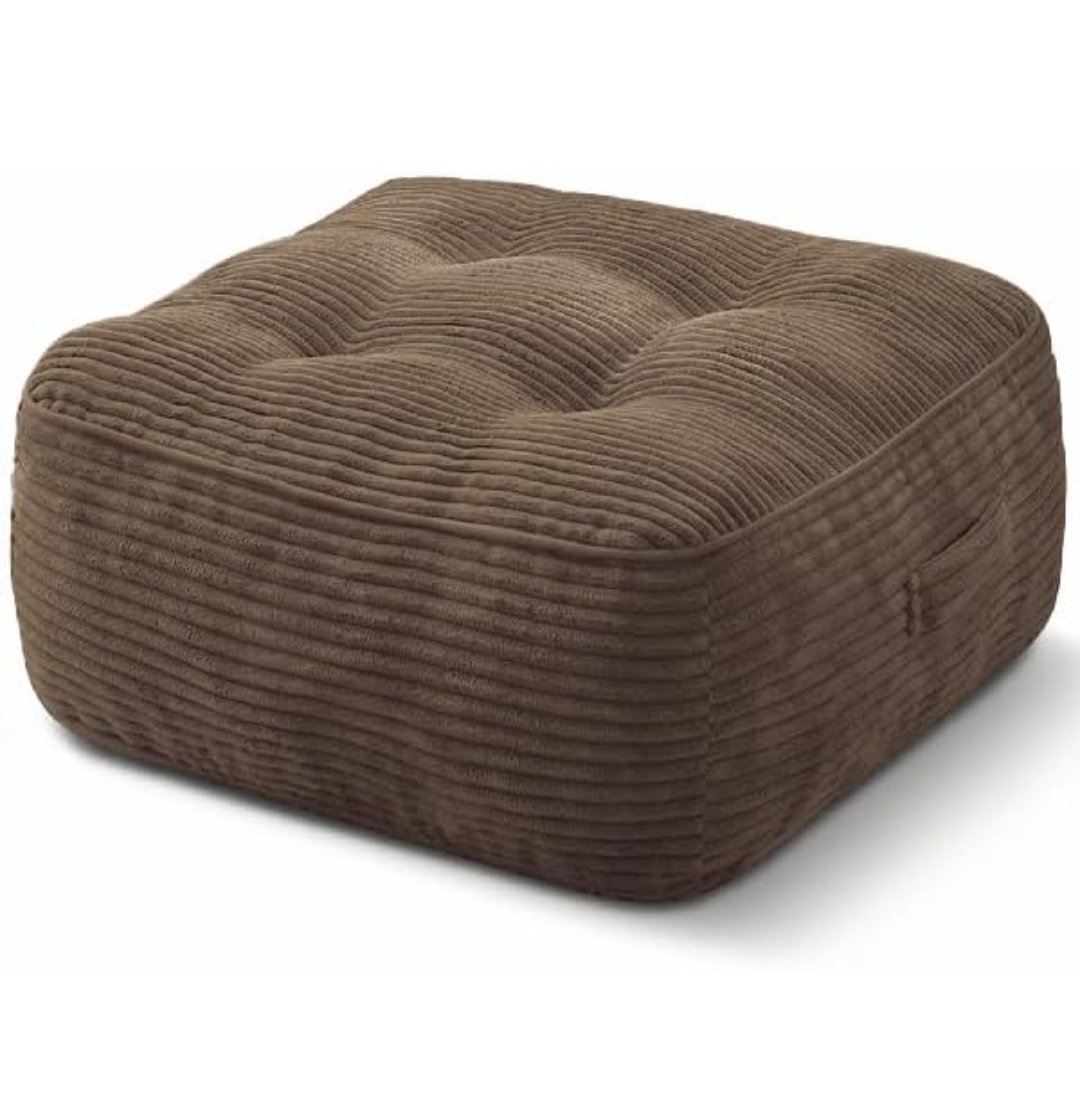 11" Thick Washable Floor Pillow for Adults, Yoga & Meditation Cushion with Handle, Square Large Pillows