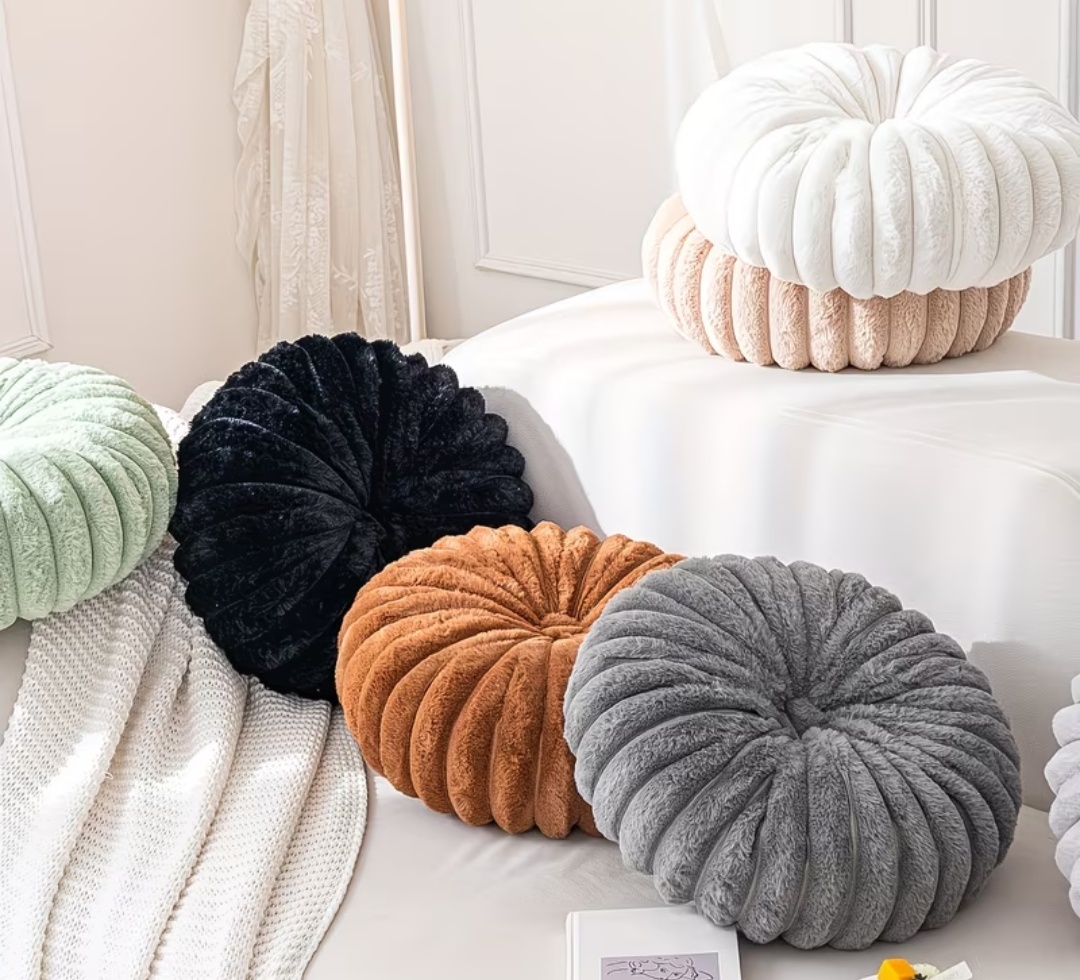 Luxury Pleated Round Cushion Covers - Modern Decorative Throw Pillow