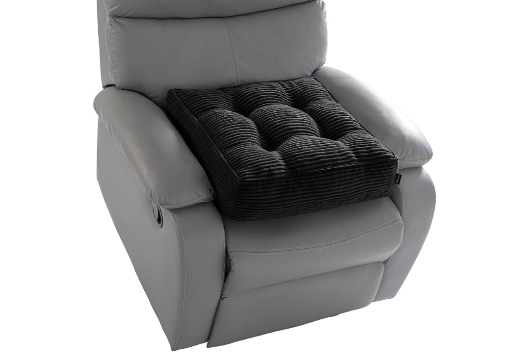 Tufted Corduroy Recliner Seat Cushion for Elderly, High Density Foam Large Square Seat Cushion for Recliner Chair, Floor Pillow, Office Chair, Car, No Pressure on Thighs, 20x20x4,