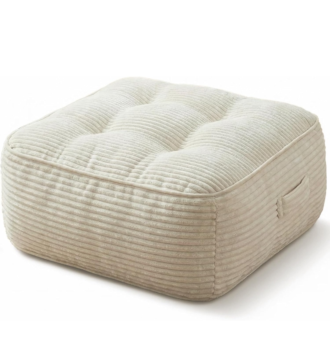 11" Thick Washable Floor Pillow for Adults, Yoga & Meditation Cushion with Handle, Square Large Pillows
