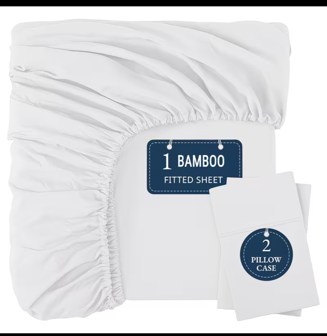 6x6 Pure Cotton Fitted Bedsheet Set with 2 Pillowcases – Soft & Breathable