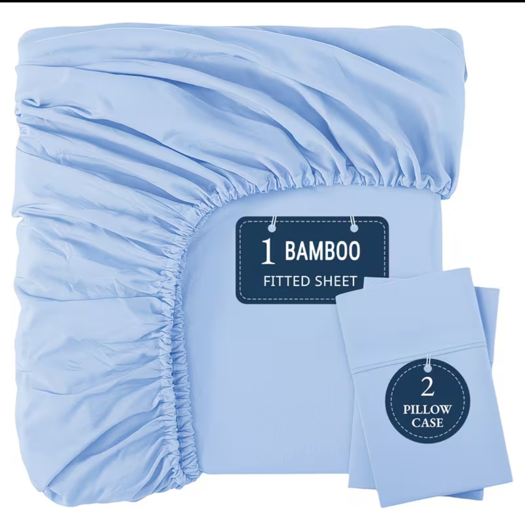6x6 Pure Cotton Fitted Bedsheet Set with 2 Pillowcases – Soft & Breathable