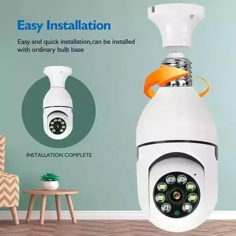 1080P CCTV WIFI CAMERA 360° PANORAMIC BULB CCTV WiFi IP PTZ PAN & TILT ROTATING CAMERA Light Bulb 1080P Security Wireless Camera Wifi Smart for home surveillance Screw into the E27 light bulb socket