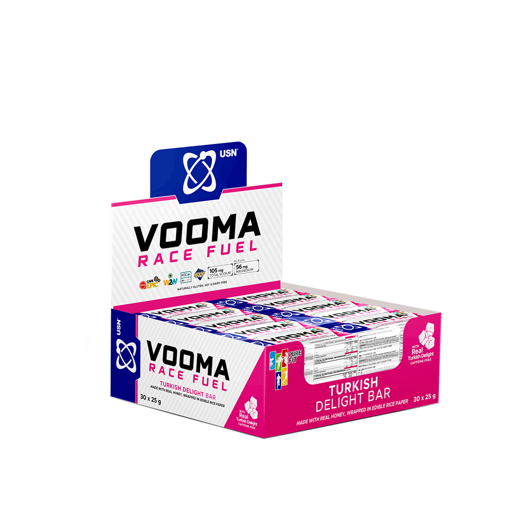 USN Vooma Energy Bars (30 x25g) with Electrolytes & Minerals -  Instant Energy, Endurance & Recovery Support