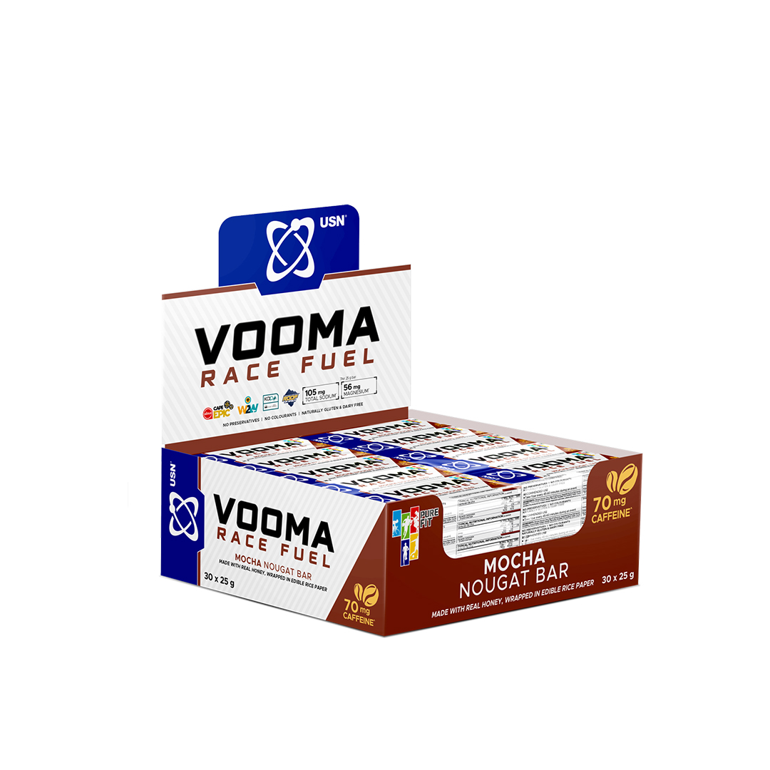 USN Vooma Energy Bars (30 x25g) with Electrolytes & Minerals -  Instant Energy, Endurance & Recovery Support