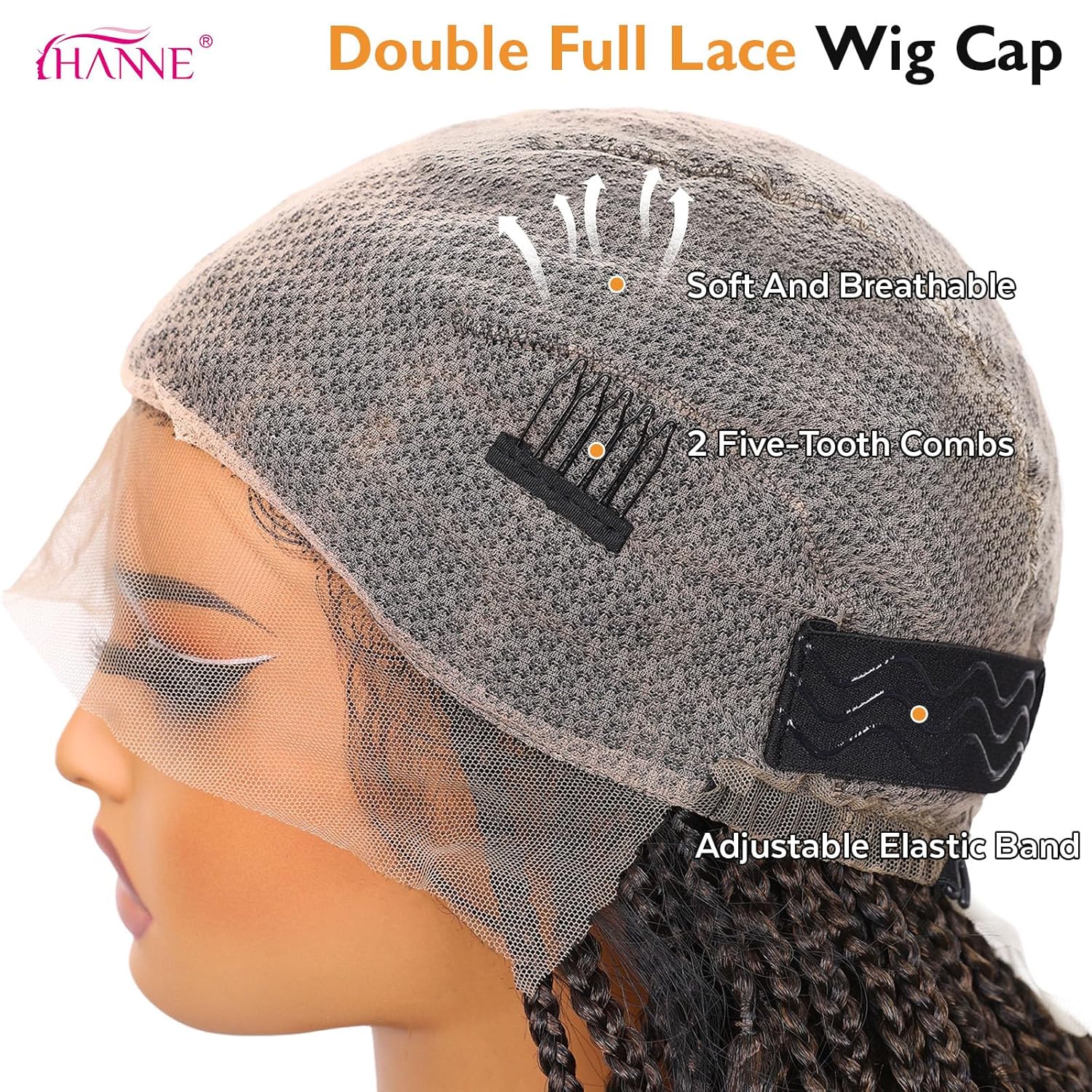 360 Braided Wigs for Black Women  Full Lace Box Braided Wigs Synthetic Wavy Glueless Braid Wig with Baby Hair 3D Curls Braided Wig 24 Inch