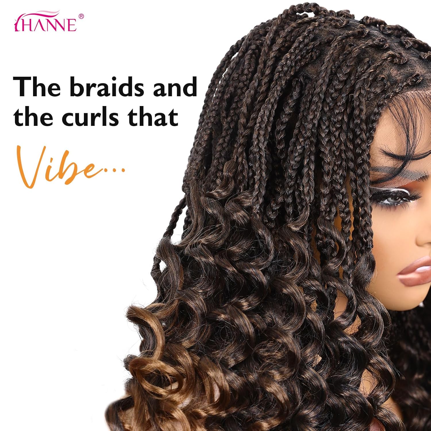 360 Braided Wigs for Black Women  Full Lace Box Braided Wigs Synthetic Wavy Glueless Braid Wig with Baby Hair 3D Curls Braided Wig 24 Inch