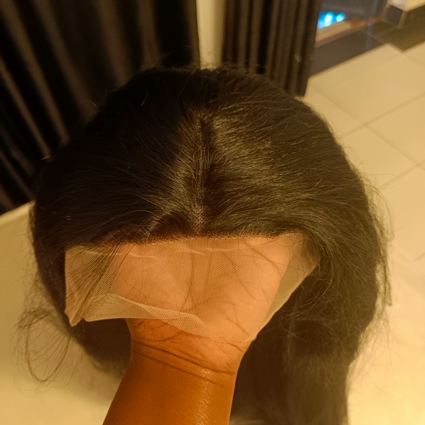 13x4x1 Lace Front Wigs Human Hair blend for Women 180 Density  Transparent 24 Inch Straight Lace Front Wigs semi Human Hair Pre Plucked Glueless Lace Frontal Wigs