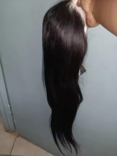 13x4x1 Lace Front Wigs Human Hair blend for Women 180 Density  Transparent 24 Inch Straight Lace Front Wigs semi Human Hair Pre Plucked Glueless Lace Frontal Wigs
