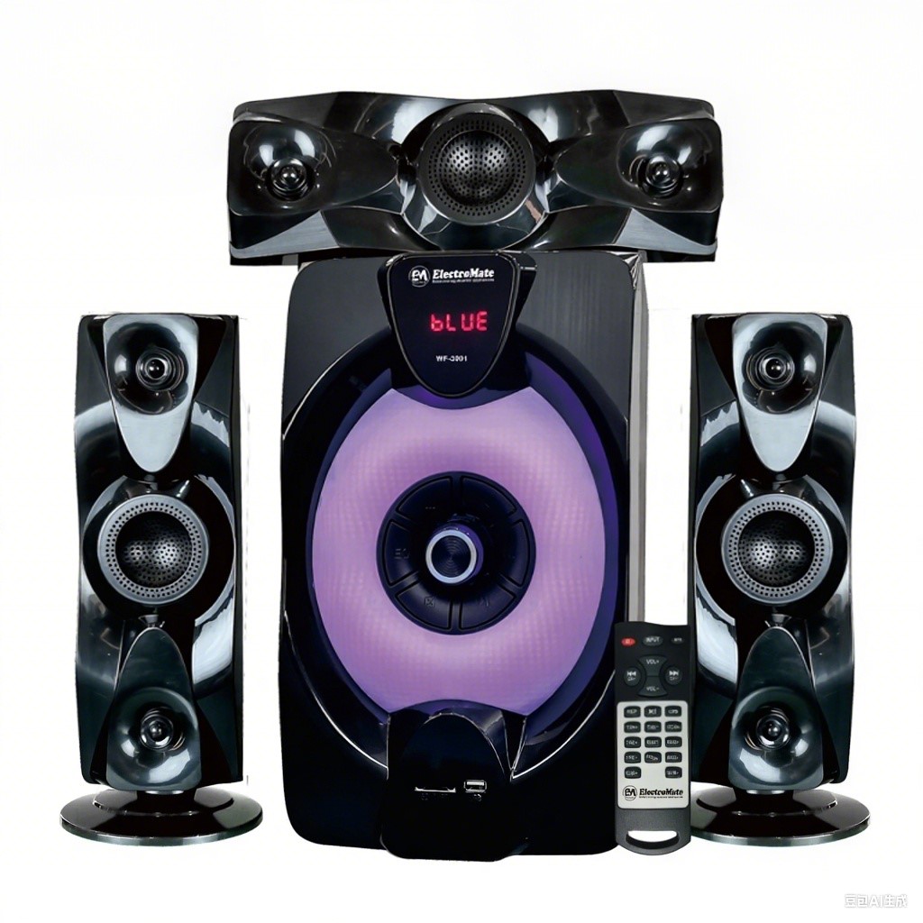 EM 3.1CH Speaker System woofer Subwoofer Multimedia 18000W PMPO Black 40W+10W×3 WF-3001