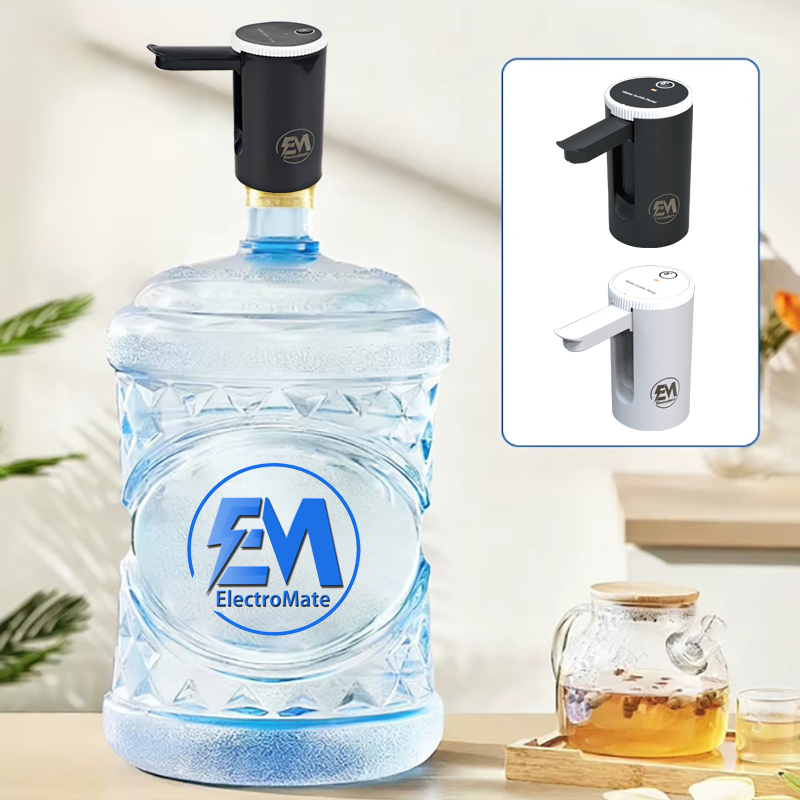 EM Electric Water Dispenser Pump for Gallon Bottles – Rechargeable, Portable Pump with Tap for Home, Office, and Outdoor Use  ElectroMate