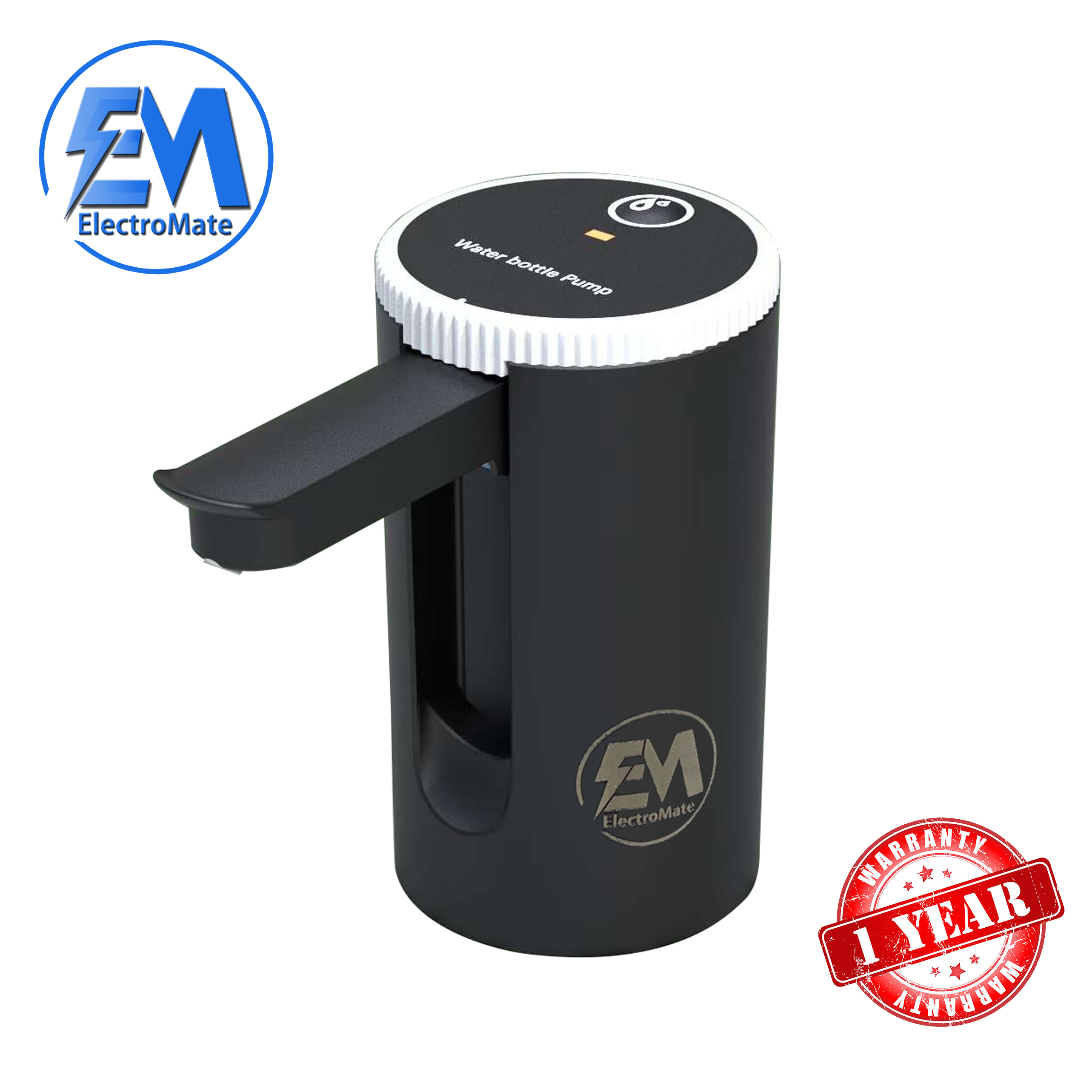 EM Electric Water Dispenser Pump for Gallon Bottles – Rechargeable, Portable Pump with Tap for Home, Office, and Outdoor Use  ElectroMate