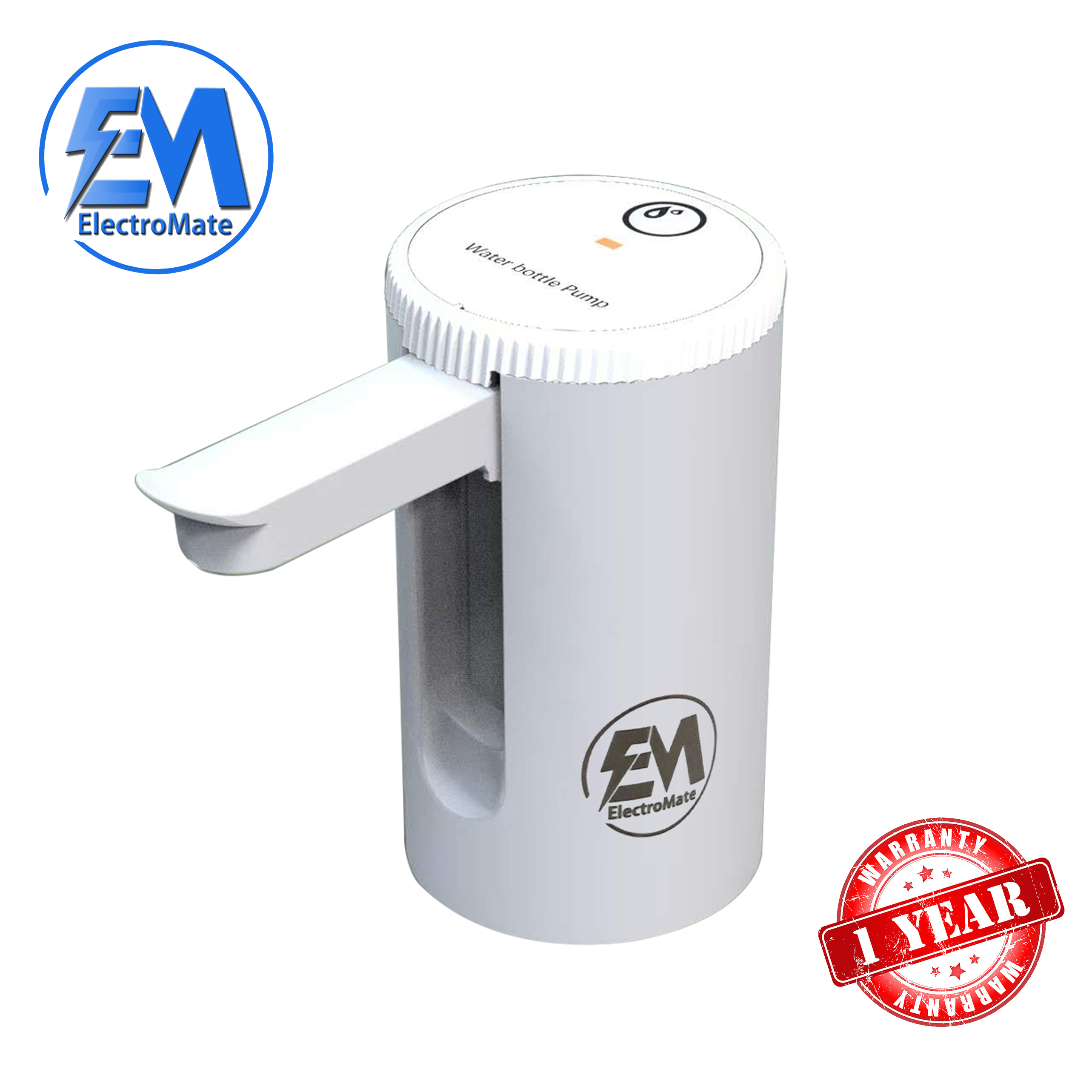 EM Electric Water Dispenser Pump for Gallon Bottles – Rechargeable, Portable Pump with Tap for Home, Office, and Outdoor Use  ElectroMate