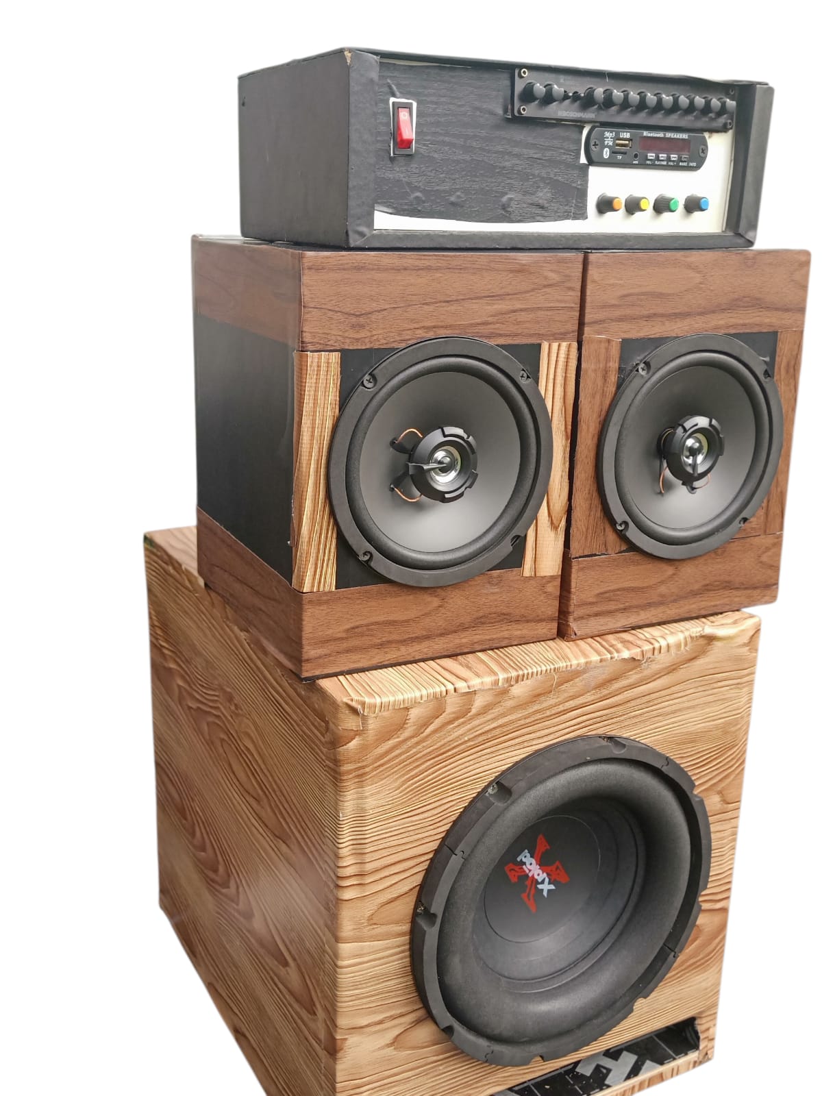 Sony Xplod 2.1 10" Sony Xplod subwoofer Boschman Equaliser Preamp Bluetooth 6.5" Woofers Speakers Bass Boost Stereo effect  Tuned cabinets Deep bass Amplifier Powerful Home Theater sound system