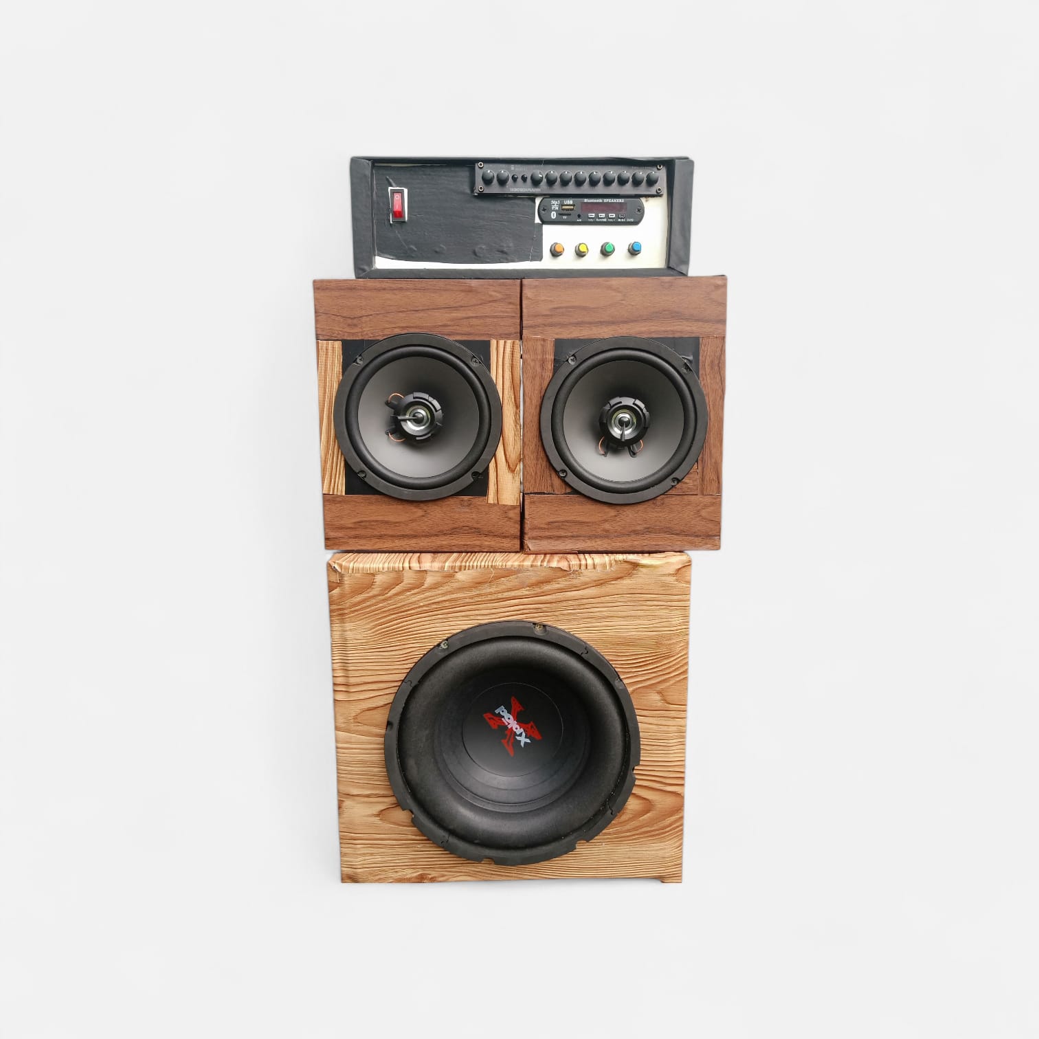Sony Xplod 2.1 10" Sony Xplod subwoofer Boschman Equaliser Preamp Bluetooth 6.5" Woofers Speakers Bass Boost Stereo effect  Tuned cabinets Deep bass Amplifier Powerful Home Theater sound system