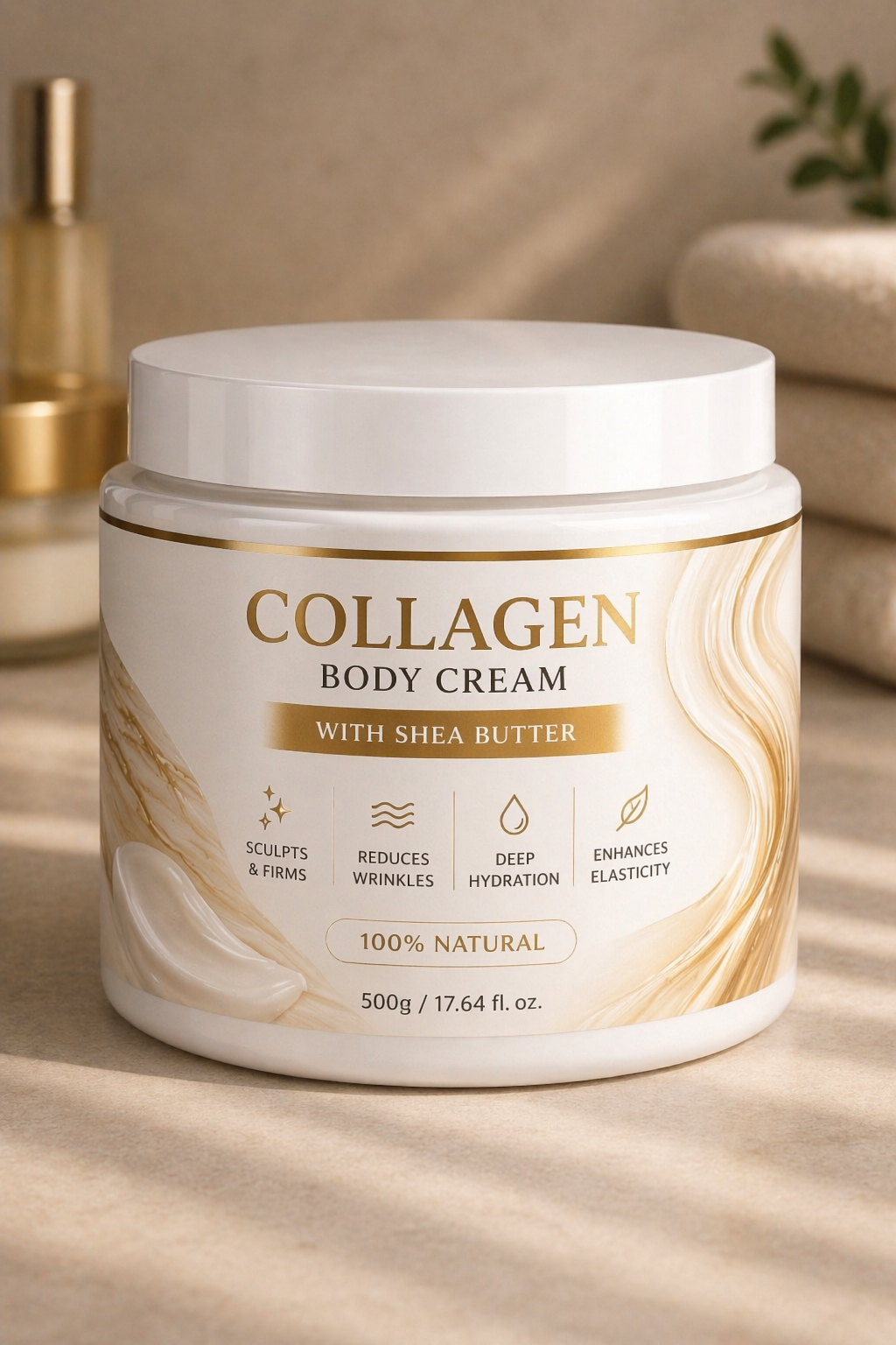 Collagen Body Cream Moisturizing Lotion - Skin Brightening, Anti aging, Acne & Other Skin conditions, Fades Stretch Marks&Cellulite, Repair Cracked Heels and Moisturizer, Soothes Dry Skin.