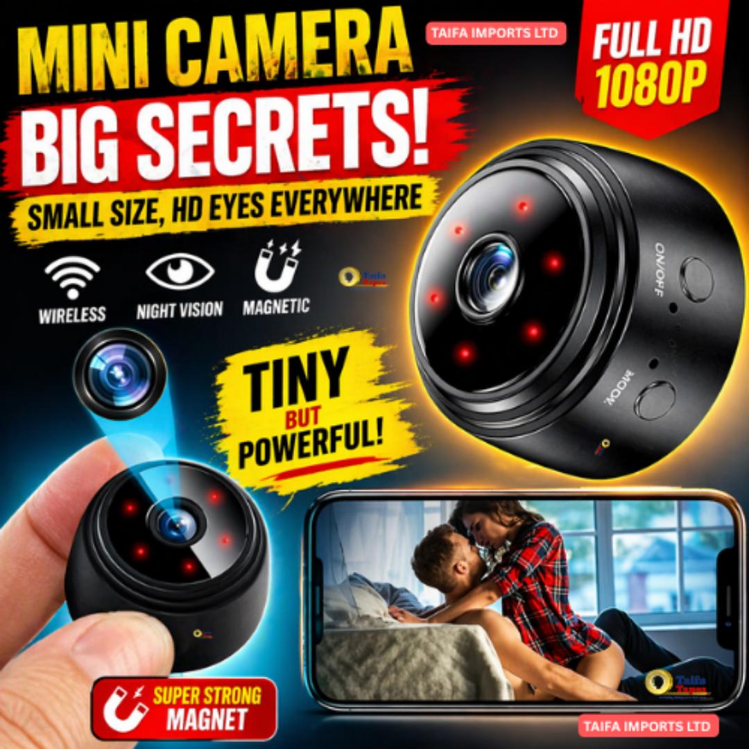 MINI SECRET WIRELESS WIFI SPY HIDDEN CCTV CAMERA WITH MOTION DETECTION  - 1080P SPY SECURITY SURVEILLANCE CAMERAS - 200mAh Built-in Battery