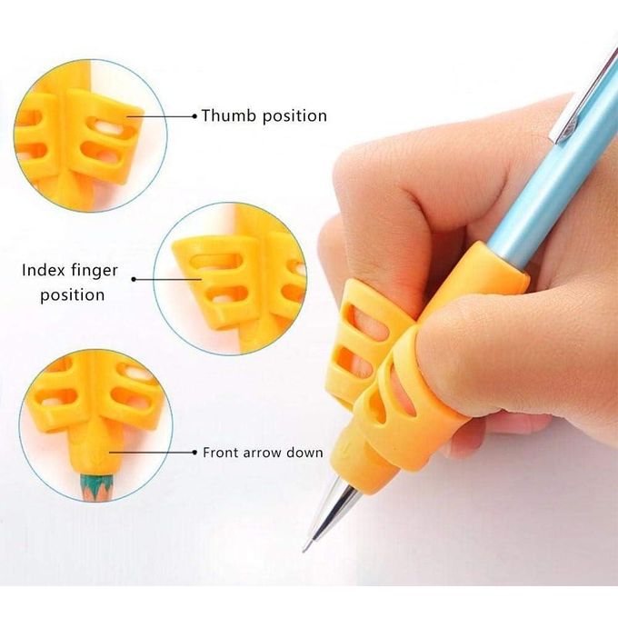 Set of 3 Pencil Holders for Children with Grip and Posture Correction Device