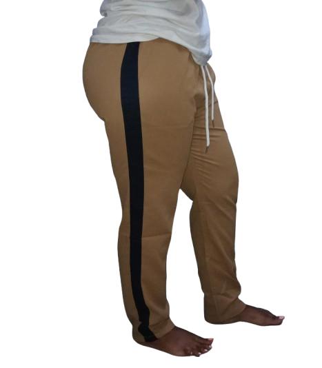 Women’s Palazzo (Drawstring) Pants – Khaki Brown. Sizes: S, M, L, XL, Women's Trousers.