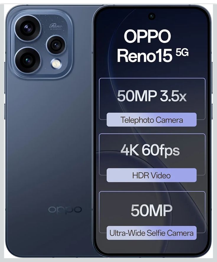 🔥 DEALS !! 🔥OPPO RENO 15 5G 512GB 12GB RAM 6.59" FHD+ AMOLED DISPLAY COLOROS 16.0 OS QUALCOMM SNAPDRAGON® 7 GEN 4 8MP + 50MP + 50MP MAIN CAMERA 50MP SELFIE CAMERA FINGERPRINT (UNDER DISPLAY, OPTICAL