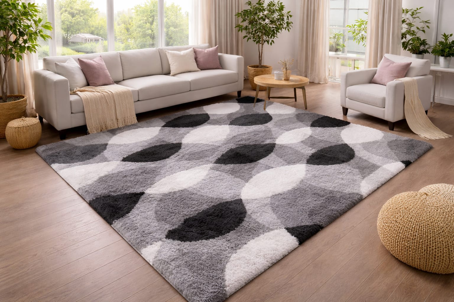 Pattern & Patches fluffy carpet 5 by 8  (160*200cm) For Living Room Plush Rugs Children Bed Room Fluffy Floor Carpets Home Decor Rugs Velvet Mat