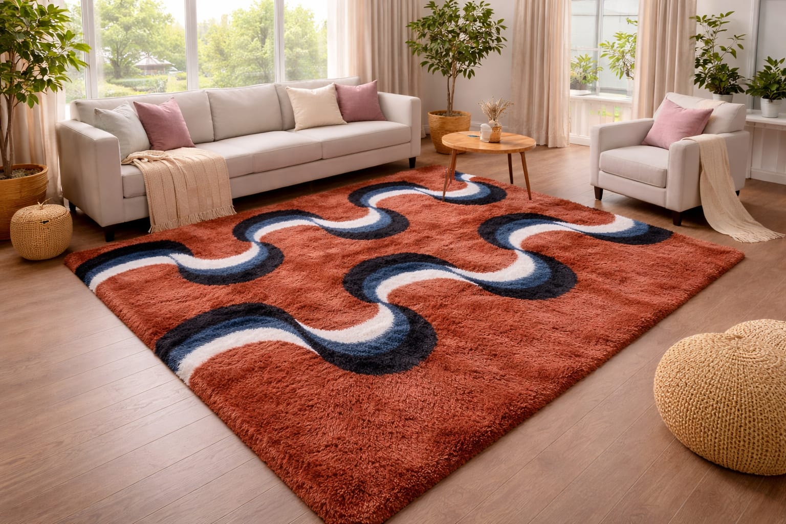 Pattern & Patches fluffy carpet 5 by 8  (160*200cm) For Living Room Plush Rugs Children Bed Room Fluffy Floor Carpets Home Decor Rugs Velvet Mat