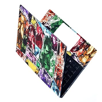Full Laptop Skin Bubble-Free HD Quality Sticker for Laptops Up to 15.6" Compatible with Apple/Dell/HP/Lenovo/Acer/Asus/Sony (Dustproof Waterproof Scratchproof Reusable)-Anime Multi FL ANM