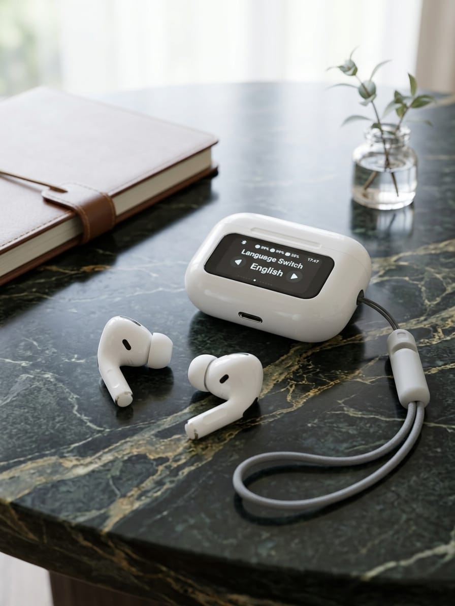 Inkax ANC (Active Noise Cancellation) Original Wireless Earbuds Bluetooth 5.4 with LCD Charging Case Touch Control Noise Cancelling TWS Airpods pro bluetooth Earbuds/Earpods/Earphones/Headphones.