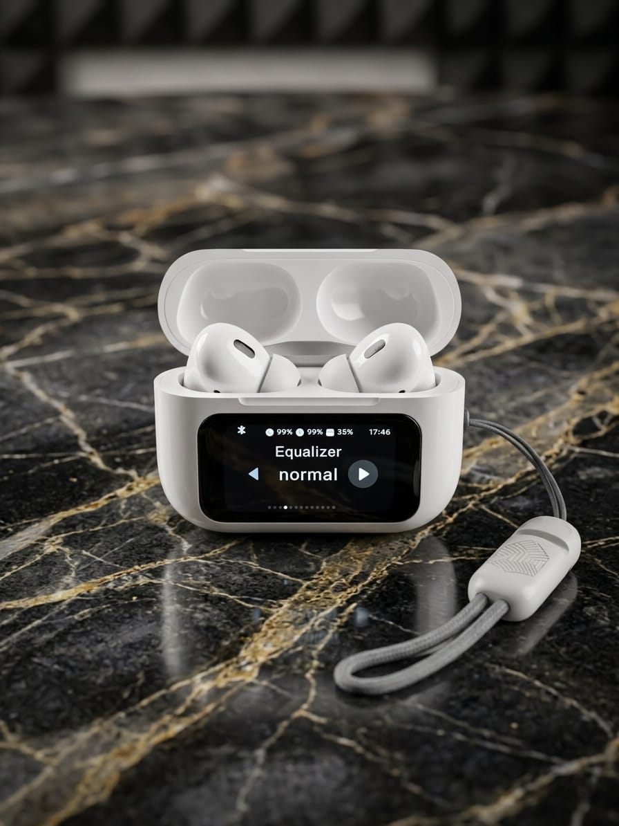 Inkax ANC (Active Noise Cancellation) Original Wireless Earbuds Bluetooth 5.4 with LCD Charging Case Touch Control Noise Cancelling TWS Airpods pro bluetooth Earbuds/Earpods/Earphones/Headphones.