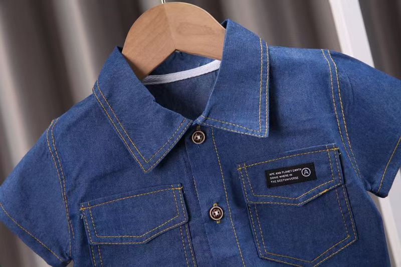 Summer Children Clothes Boys Suit Denim Tops + Jeans Pants 2Pcs/Set Infant Casual Outfits