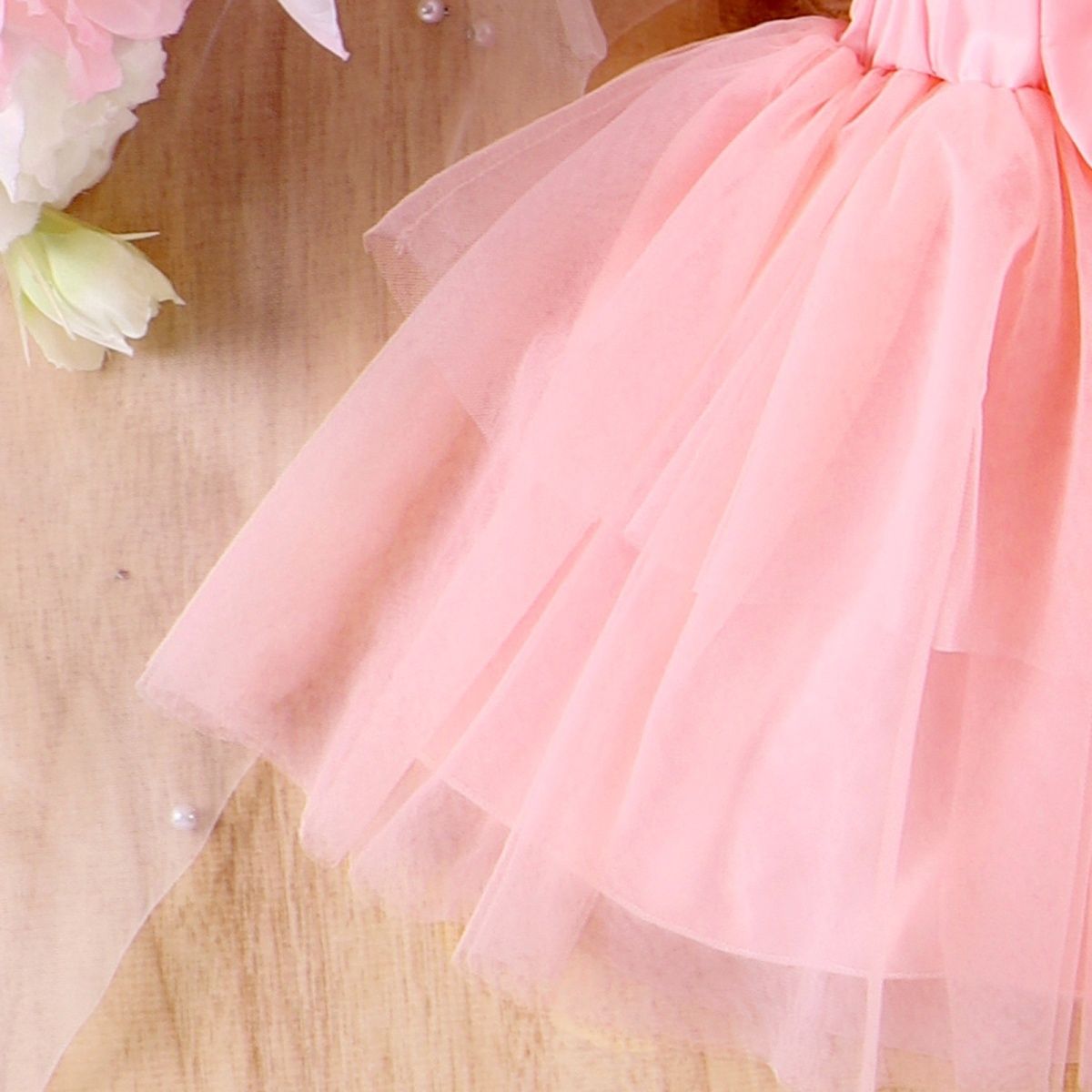 New European and American Summer Girls' Clothing Set Baby and Toddler Flower Suspender Bow Mesh Skirt two-piece Set